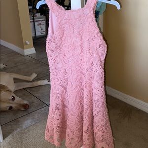 Pink printed girls dress
